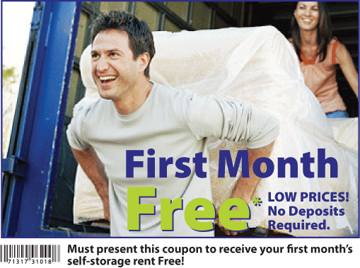 first month of self storage is free