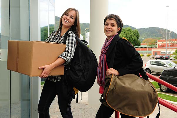 Two young women heading to college as roommates.