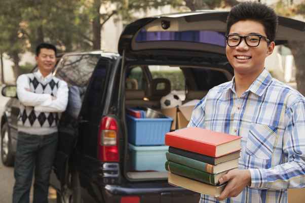 Student packing car for college