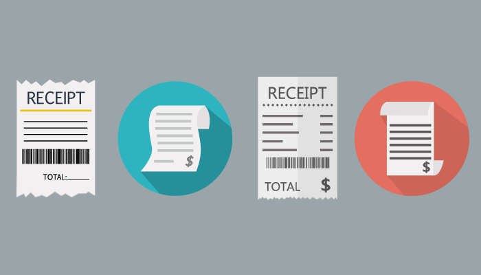 A graphic depicting receipts.