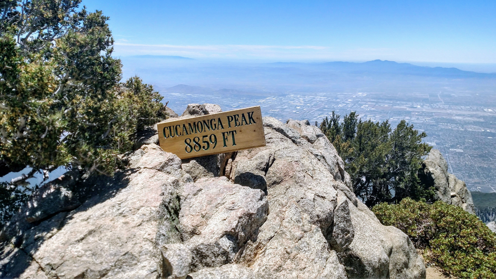 Wood sign on Cucamonga Peak