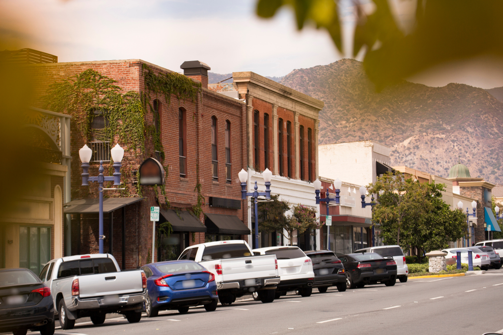 View of downtown Azusa, California