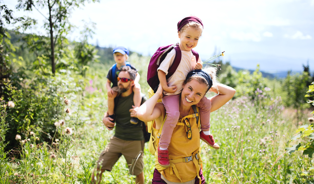 family hiking