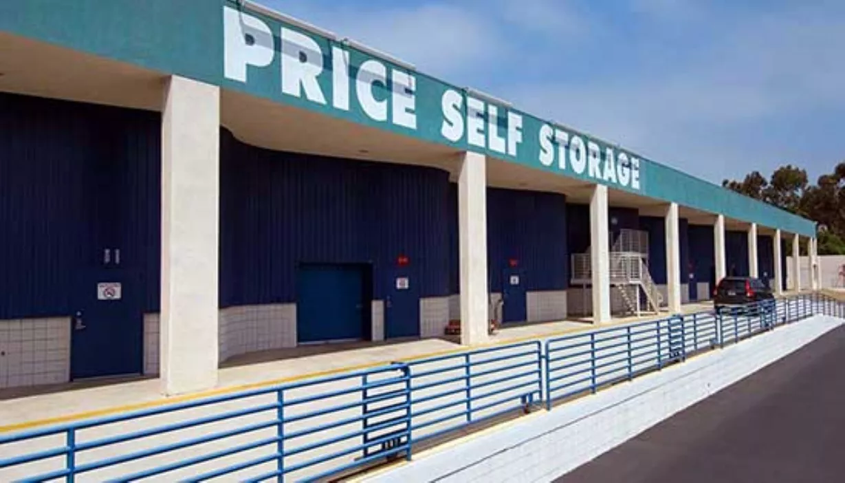 Storage facility loading dock accessible by large transport trucks and vehicles