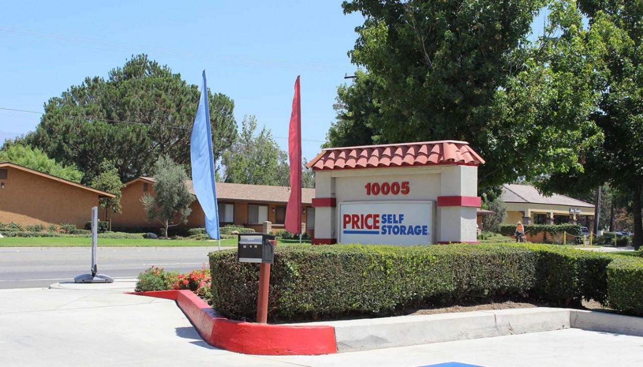 Price Self Storage Arrow Route monument sign street view