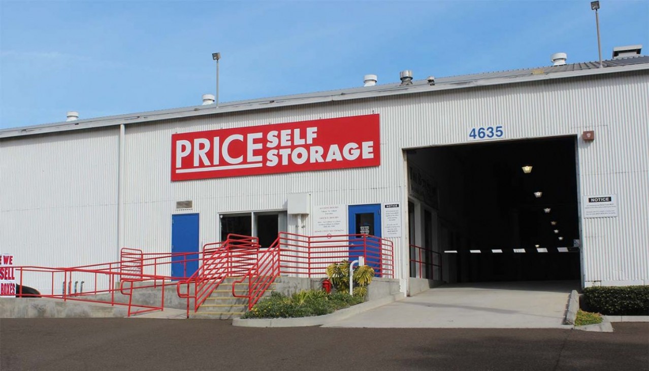 Price Self Storage Morena Blvd entrance to drive in storage facility