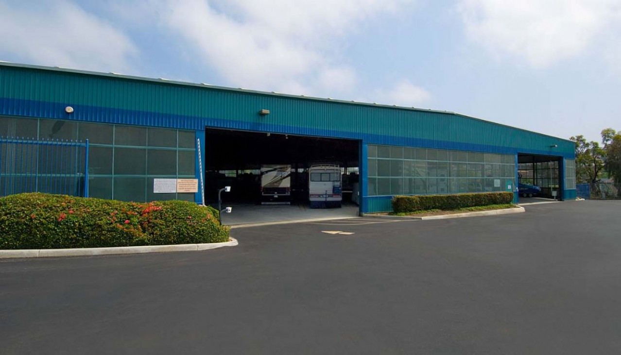 Main entrance to the 100,000 sq.ft. vehicle storage facility