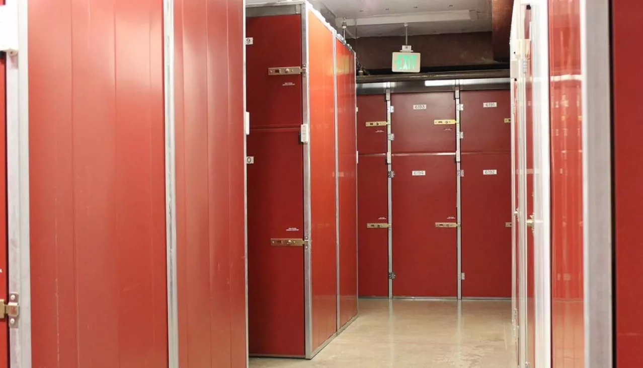 Small and medium sized wine storage lockers inside the climate controlled area
